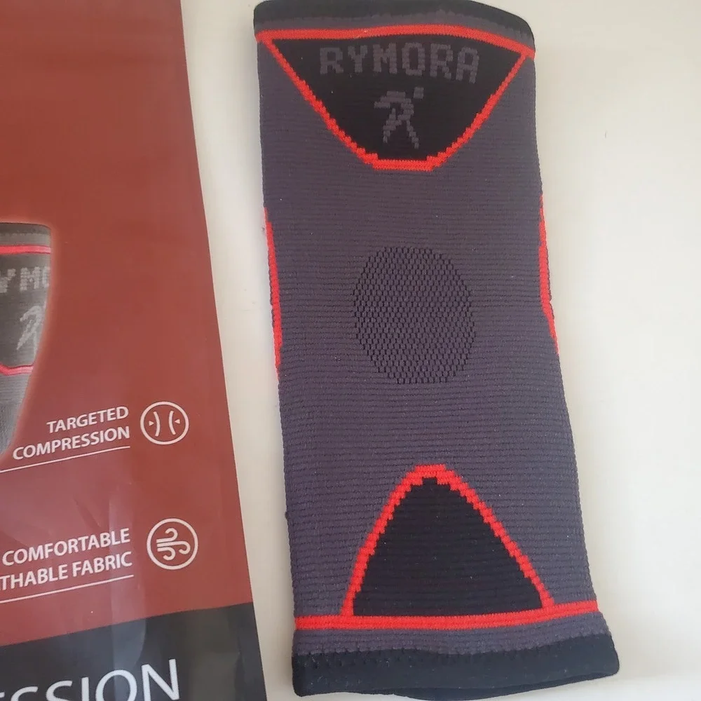 Rymora Elbow Compression Support Sleeve Small Grey Red Arthritis B07Z83RHMB